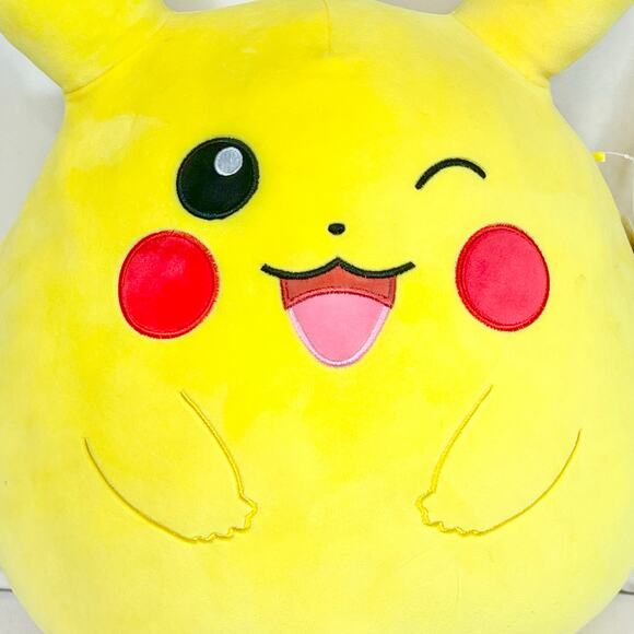 Squishmallow Winking Yellow Pikachu Pokemon 20” Plush 2023 New with Tags - Picture 5 of 9